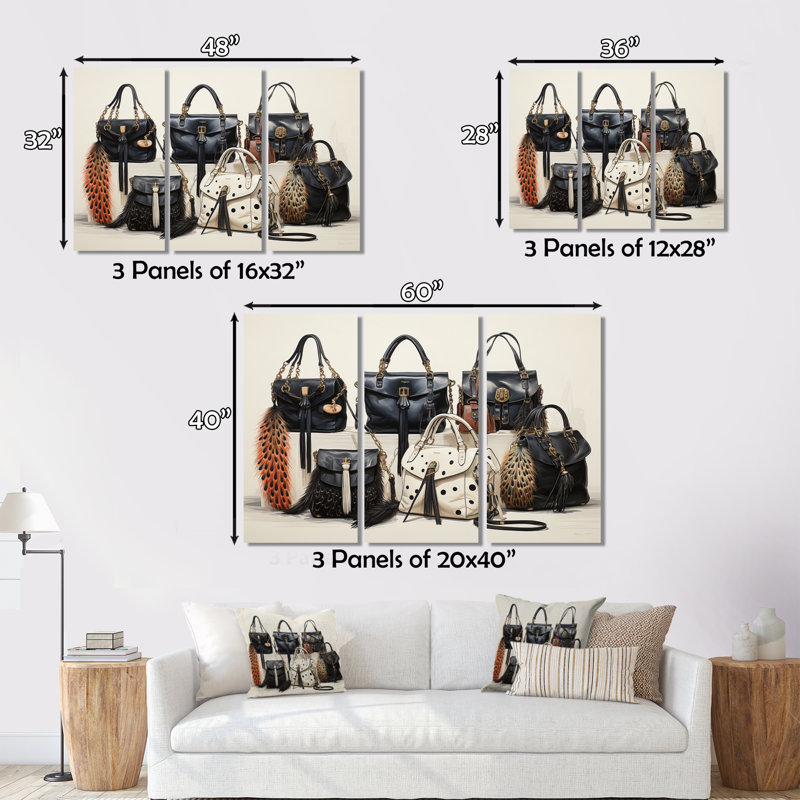 «Minimalims Designer Bag Envy II - Fashion», reproduction d'art sur toile, H 28 po x l 36 po x P 1 po