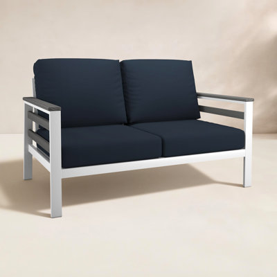 Townsend Metal Outdoor Loveseat With Sunbrella Cushion