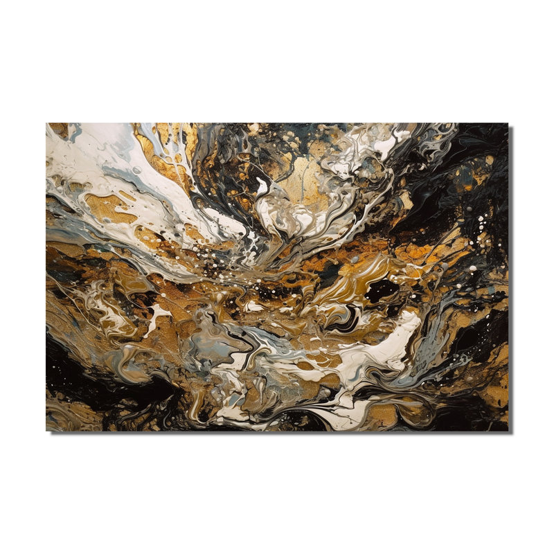 Peinture avec tourbillons de marbre I - art mural abstrait en marbre
