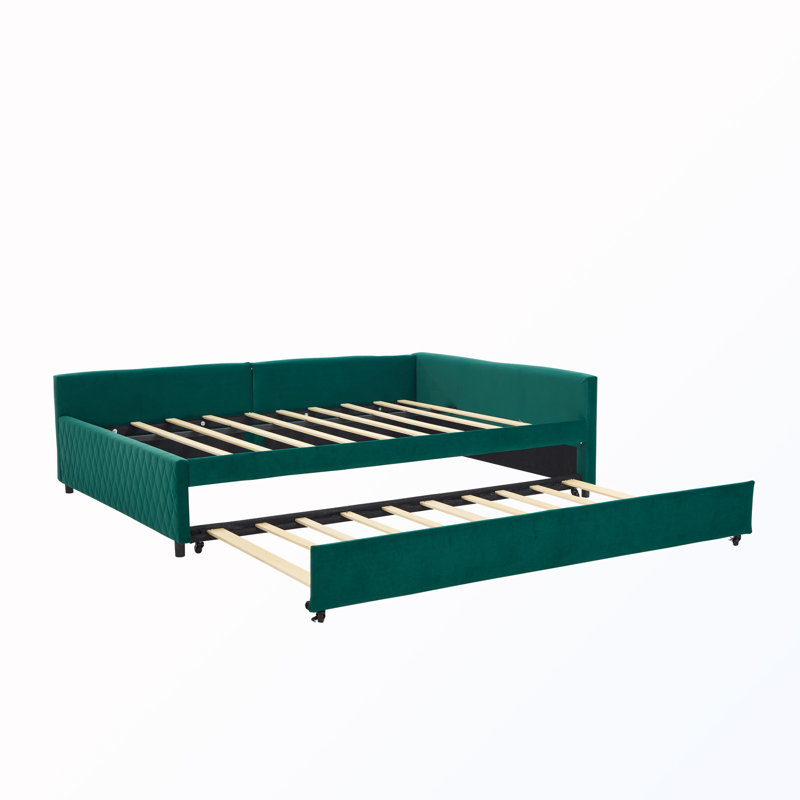 Lit de jour simple rembourré avec couchette, Emerald