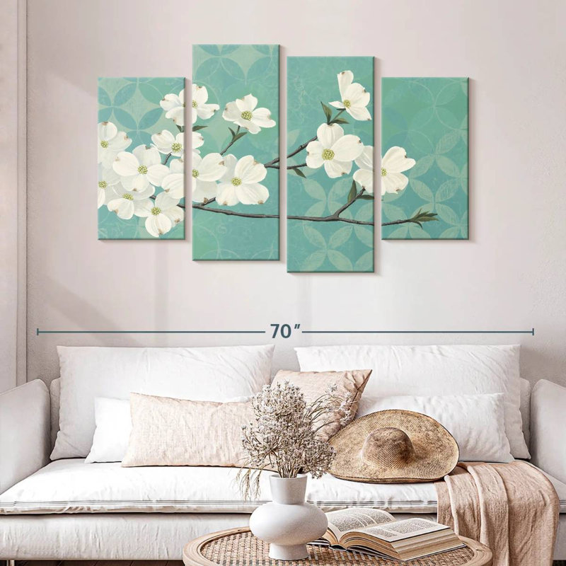 Harnek Dogwood Blossoms, H 32 po x l 52 po