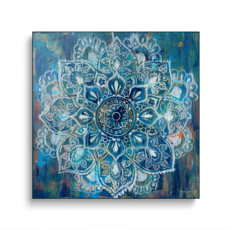 Impression sur toile, "Stealaix" - Mandala en bleu II par Danhui Nai