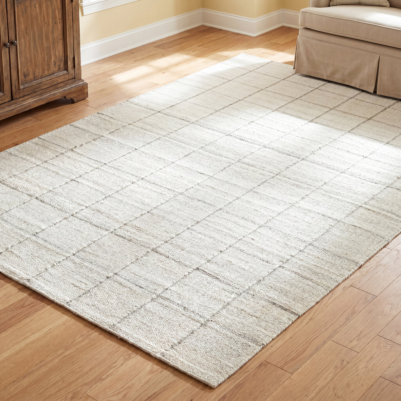 Lavande Hand-Woven Geometric Rug, Rectangle 8' x 10'