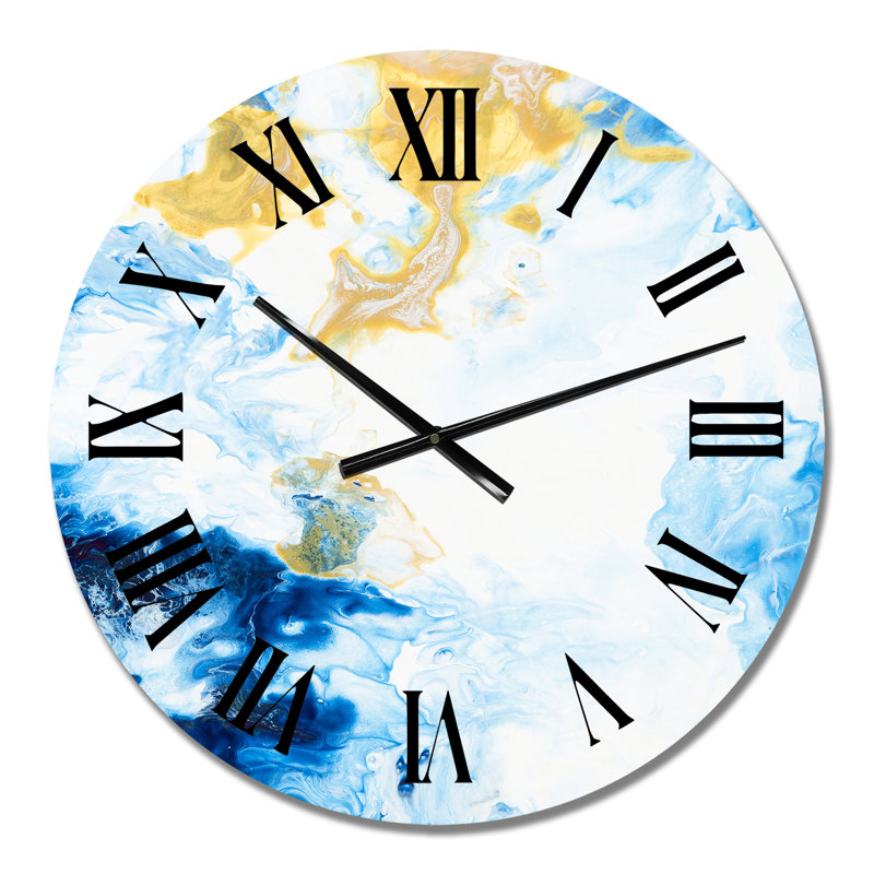 Horloge murale moderne bleue et blanche, Petit