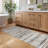 Modern Minimalist Striped Area Rug in Brown/Cream/Gray for Living Room, Hallway, Entryway Rugs-319394787