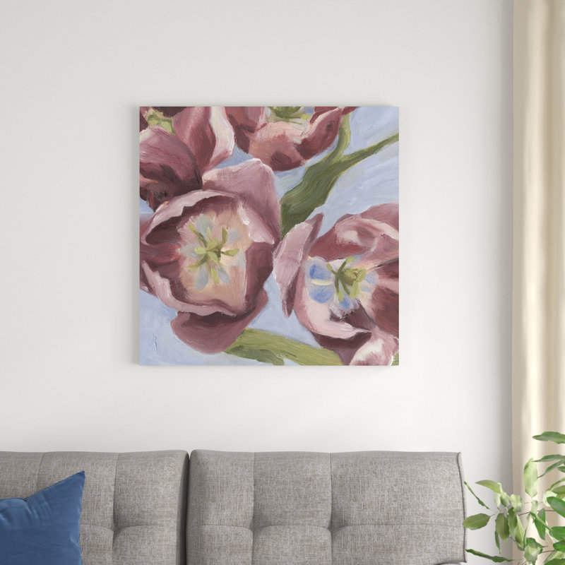 Mauve tulipes I, H 20 po x l 20 po x P 1,25 po