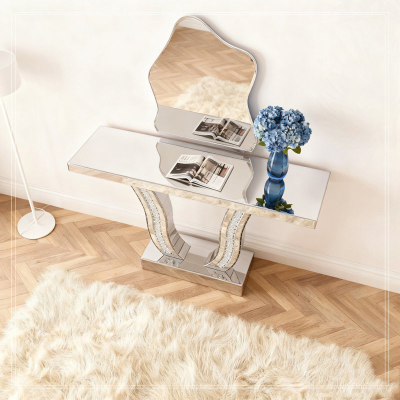 43 Inch Mirrored Console Table