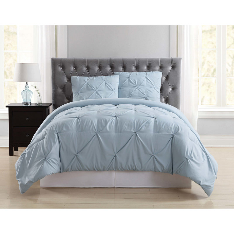 Truly Soft Everyday Pleated 4 Piece Removeable Cover Comforter Set, Twin Extra Long Duvet Cover + 2 Additional Pieces