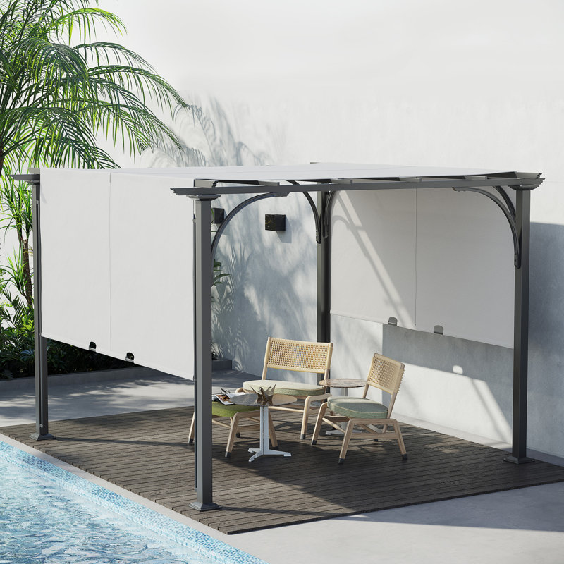 10 Ft. W x 10 Ft. D Steel Pergola, White