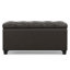 Banc/repose-pieds avec rangement rectangulaire de style transitionnel de 84 cm de large revêtu de cuir végan capitonné-127355403