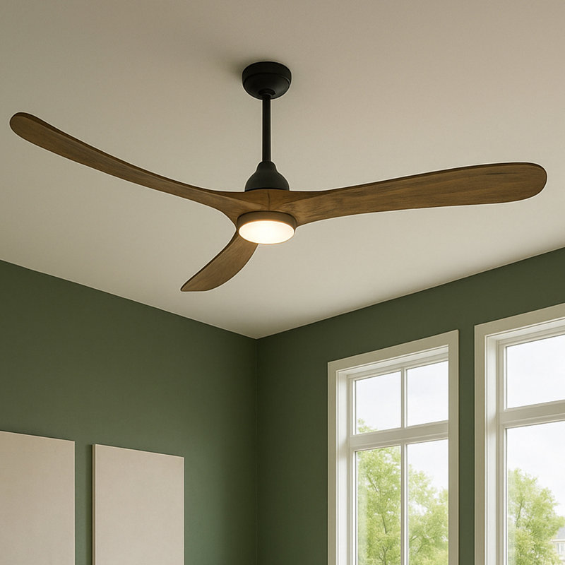 Ventilateur de plafond à DEL AllModern Reze, Bois flottant