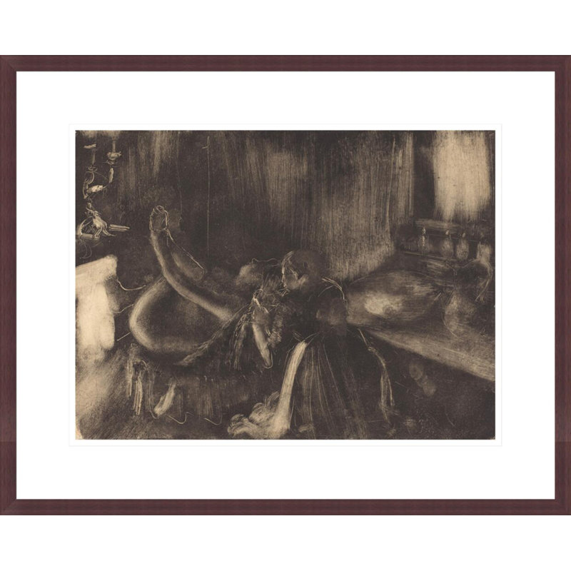 «Woman by a Fireplace» par Edgar Degas, impression giclée encadrée, H 17,55 po x l 21,75 po
