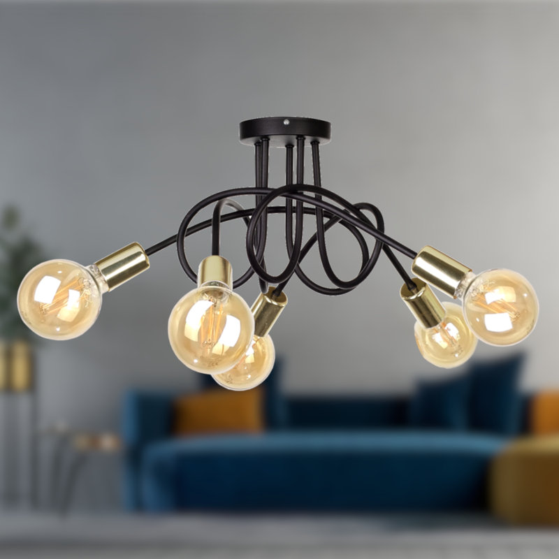 Keytesville 5 - Light Chandelier, Black/Gold
