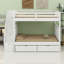 Lit superposé avec tablettes et tiroirs de rangement-912861644