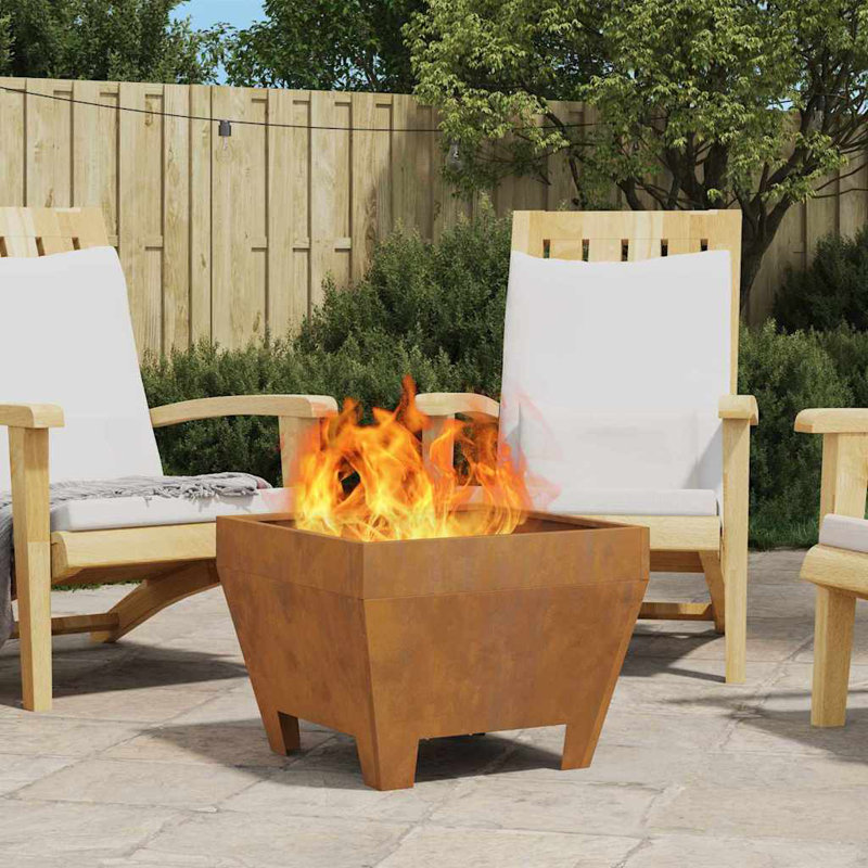 Deck Fire Pit, 38cm H x 50cm W x 50cm D, Brown