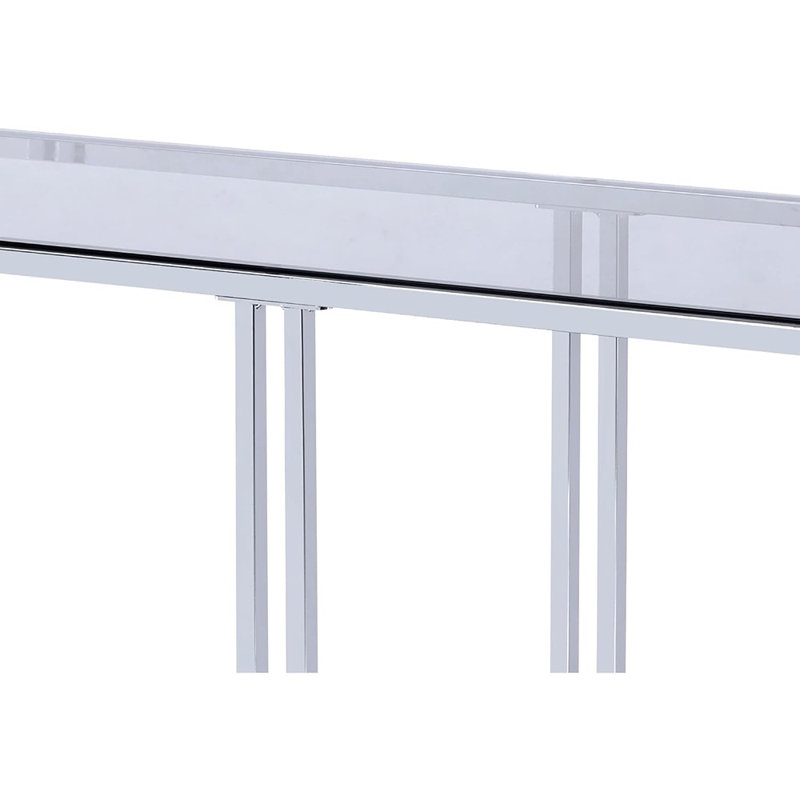 Latoria 48'' Glass Top Console Table with Faux Marble Shelf
