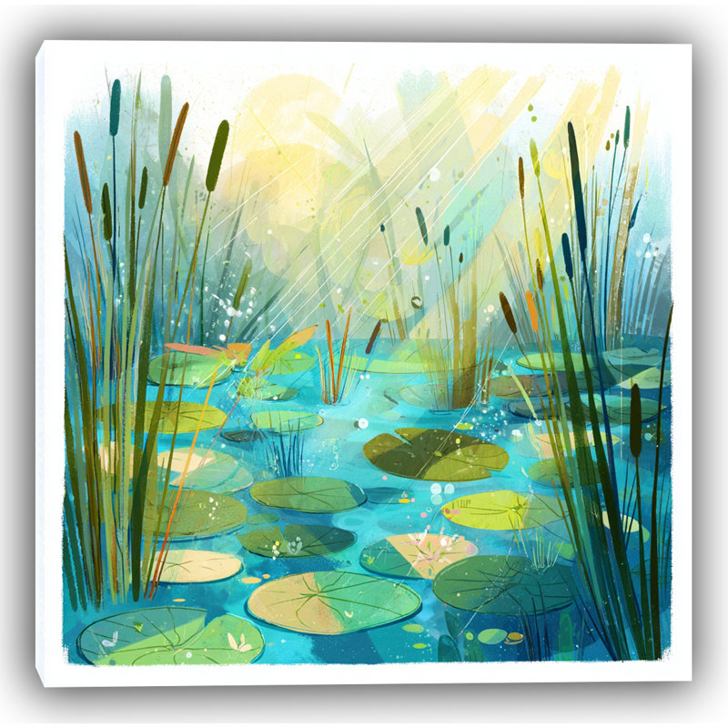 «Dancing Light on the Water», art mural abstrait sur toile