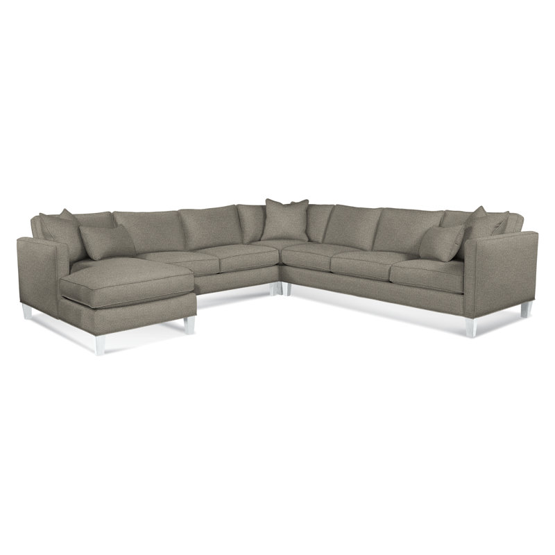Sectional, Brown Geometric, 0456-33, Left Hand Facing, Frost White