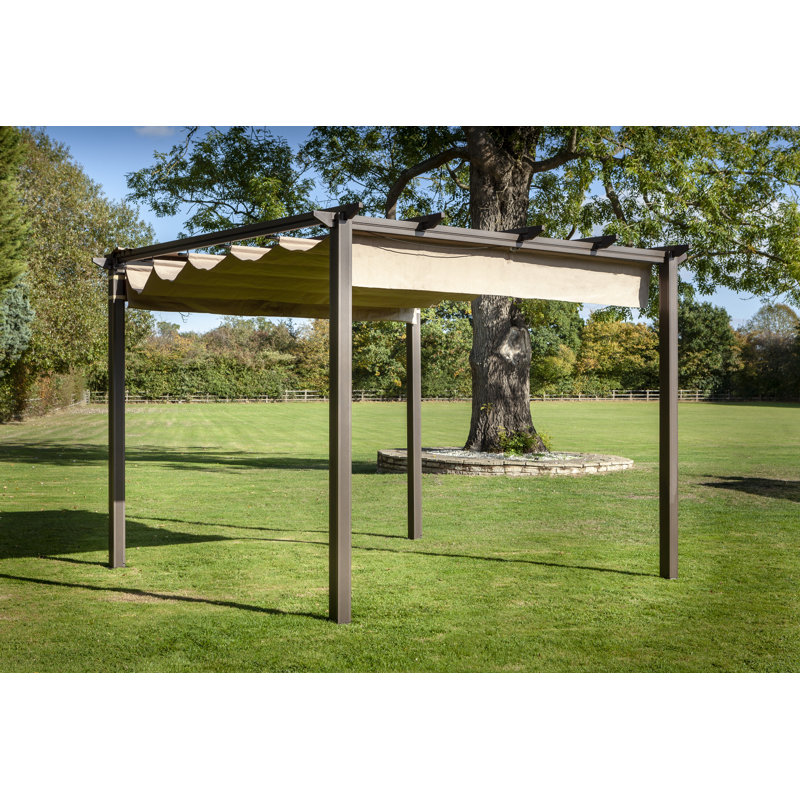 Roma 3m x 3m Aluminum Pergola, Textured Grey