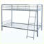 Cadre de lit simple superposé au-dessus d'un lit simple argent brillant Long Beach, mobilier de chambre moderne peu encombrant