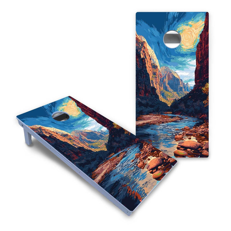 Ensemble de cornhole en composite toutes saisons Zion National Park, Ajouter un étui et des lumières