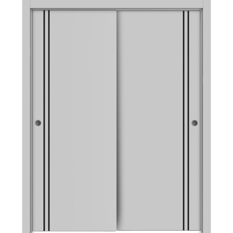 Finition en bois massif manufacturé, Gris mat, 56 po x 96 po