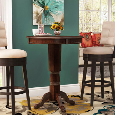 Adelaida 30.25" L Round Solid Wood Table by Three Posts