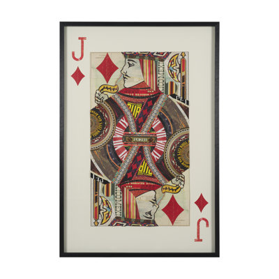 Ace of Spades II Playing Card a Paper Mosaik Collage Framed Art under Glass