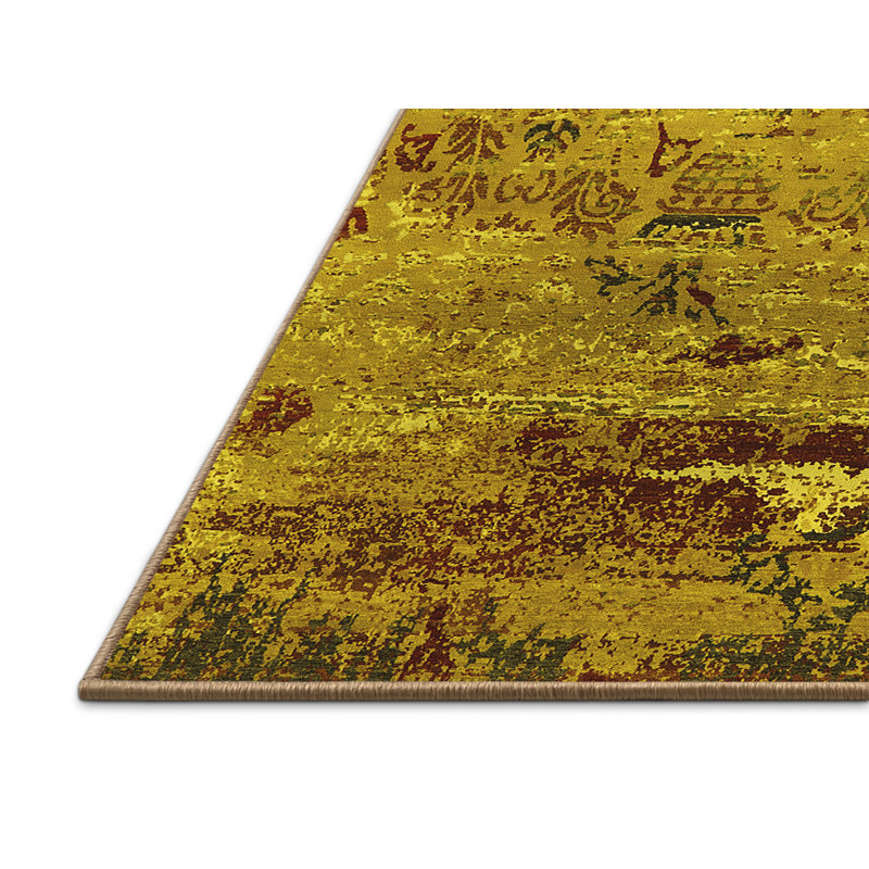 Tapis jaunes modernes Mid-Century 2620