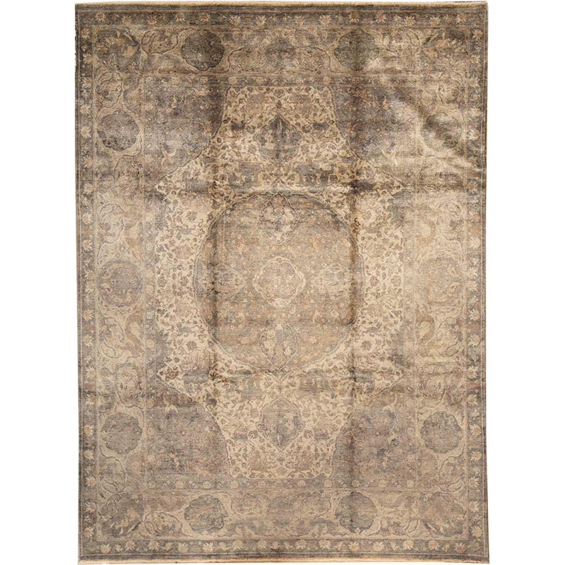 Hand-Knotted High-Quality Beige Area Rug