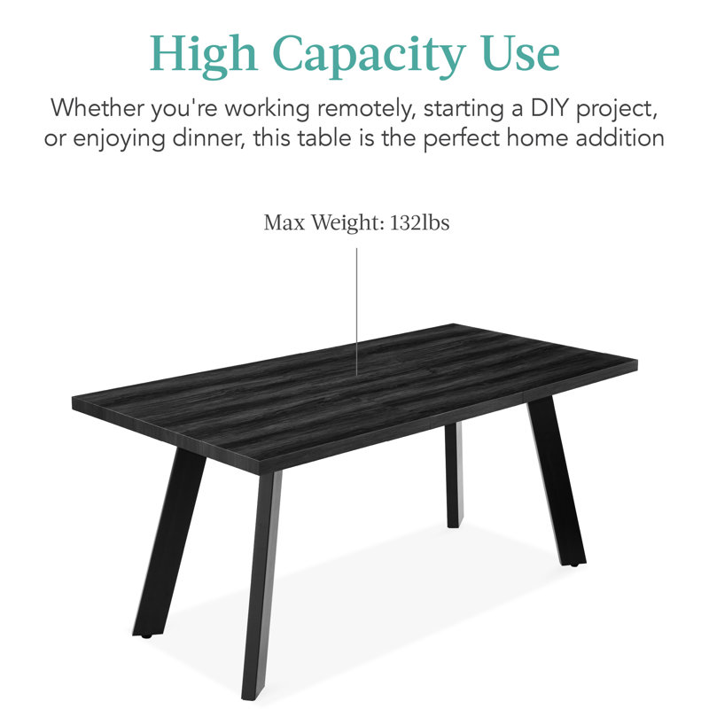 Natural Oak Extendable Dining Table with Black Steel Legs