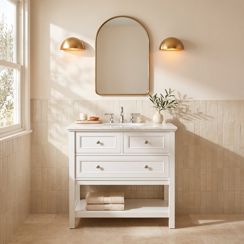 Voss 36" Single Bathroom Vanity Set, White