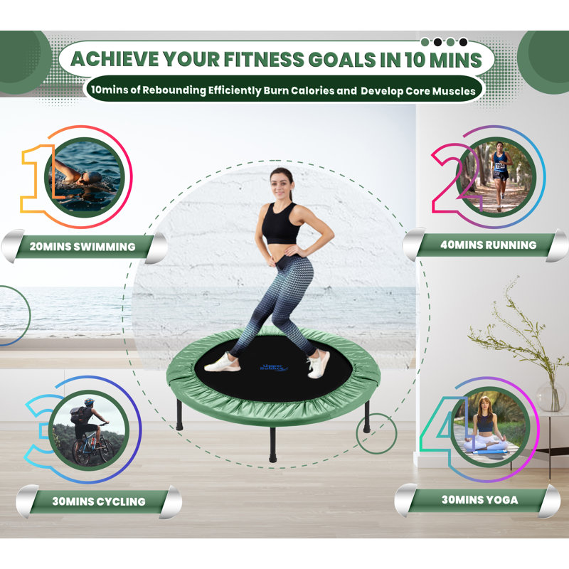 Mini-trampoline pour adultes Plexalife, Vert