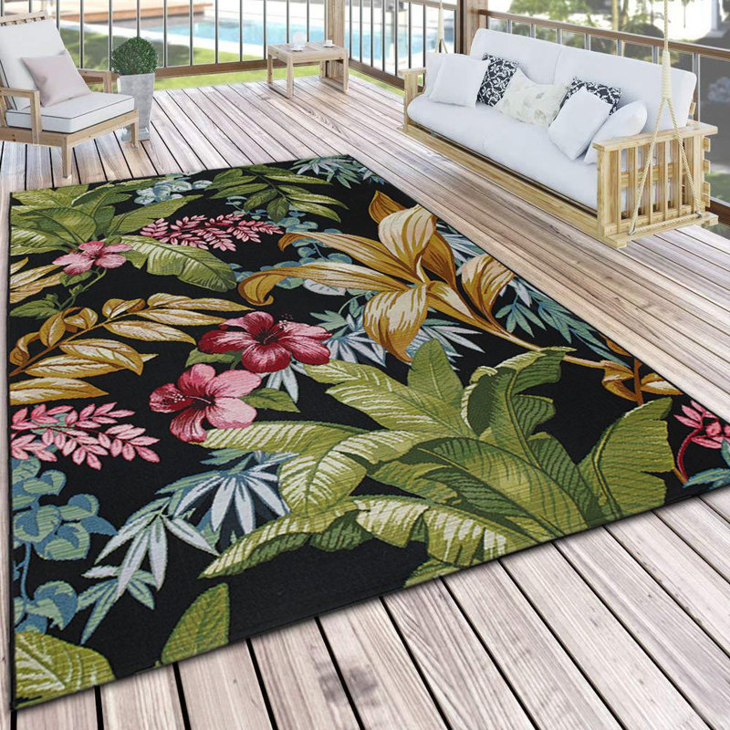 Skidaway Floral Indoor / Outdoor Area Rug, Rectangle 200 x 285cm