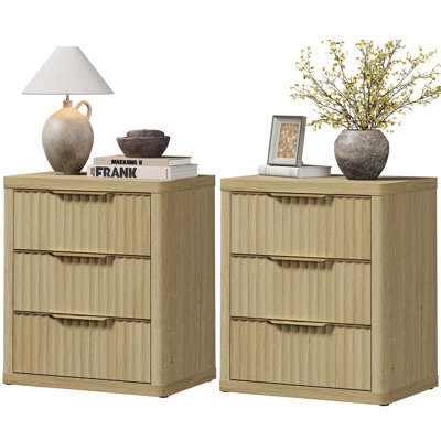 Cesiro 3-Drawer Nightstand with Metal Glides