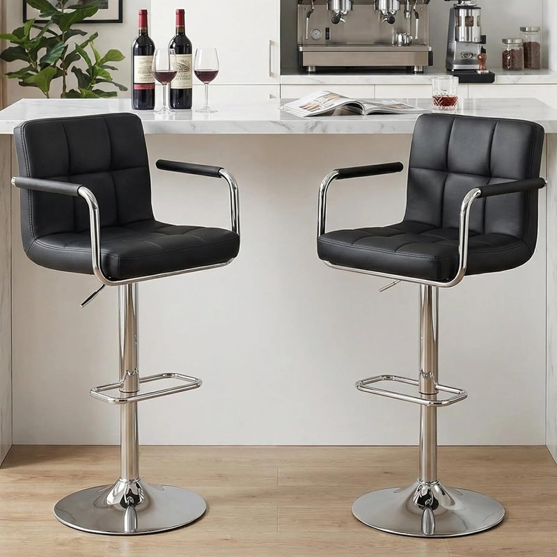 Tabouret de bar Penacook, Argent, Noir