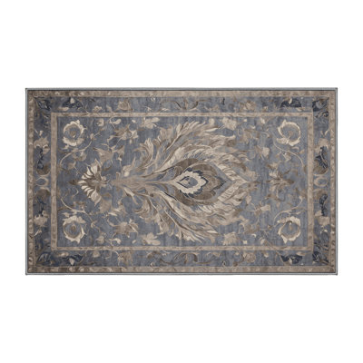 Machine Washable Gray Area Rug