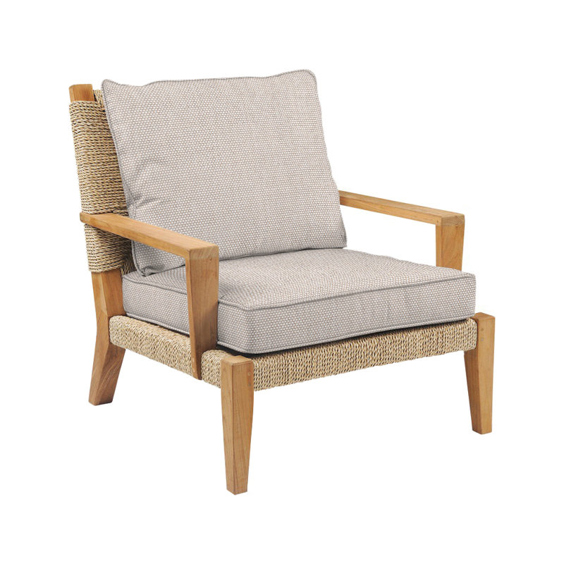 Hadley Outdoor Teak Armchair, Perigold Play Oat, Hadley Natural Rope
