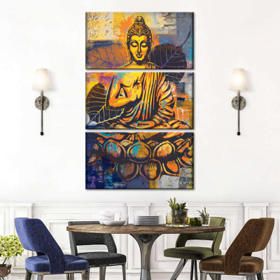 Lotus forme bouddha assis 3 pièces