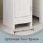 Rangement pour papier hygiénique, armoire à rouleau de papier hygiénique, armoire de salle de bain, étagère de salle de bain étroite, tablettes réglables, peu encombrante, assemblage facile, blanc