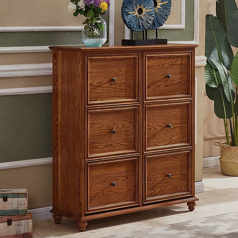 Brown Solid Wood Shoe Storage Bench, 47.64" H x 47.24" W x 13.39" D, Brown