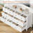 Modern 8 Drawer Bedside Table – Spacious Wooden Storage Chest for Bedroom or Home Office, Elegant Large Capacity Design (White)-389971199