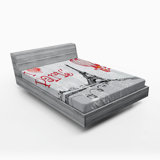 Eiffel Tower Microfiber Fitted Sheet