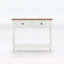 Console de style campagnard avec 2 tiroirs et tablette inférieure pour le vestibule, table d'appoint rustique avec rangement pour le salon, couloir (blanc antique)