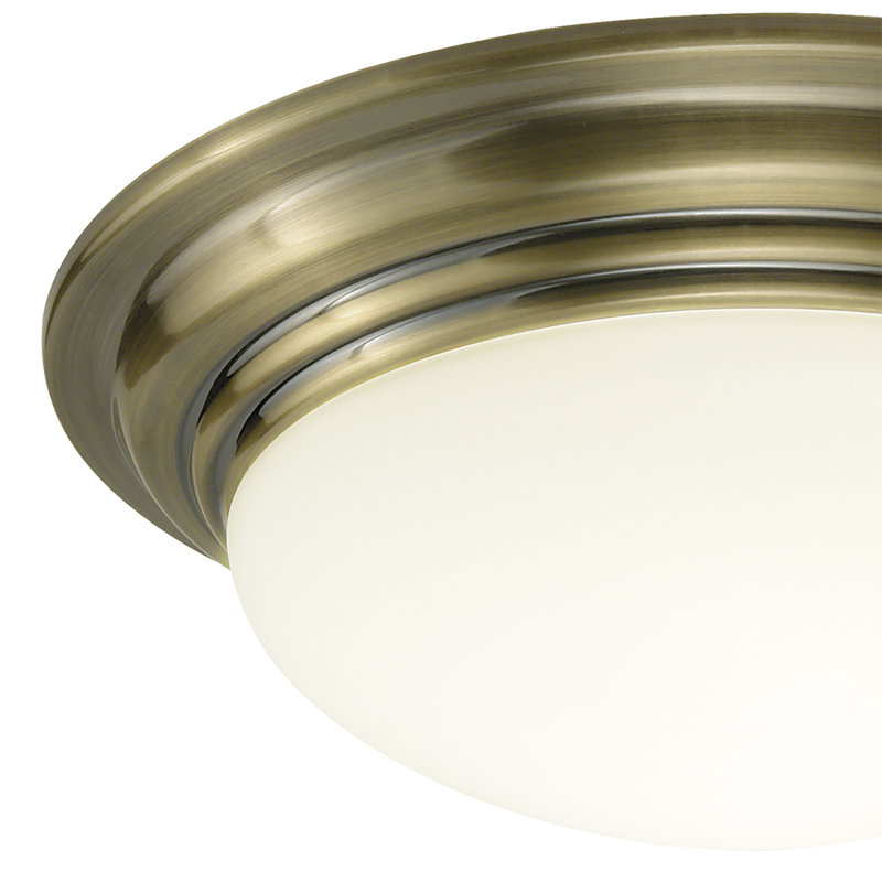 Eastwood Glass Flush Mount, Antique Brass, 12 cm H x 31 cm W
