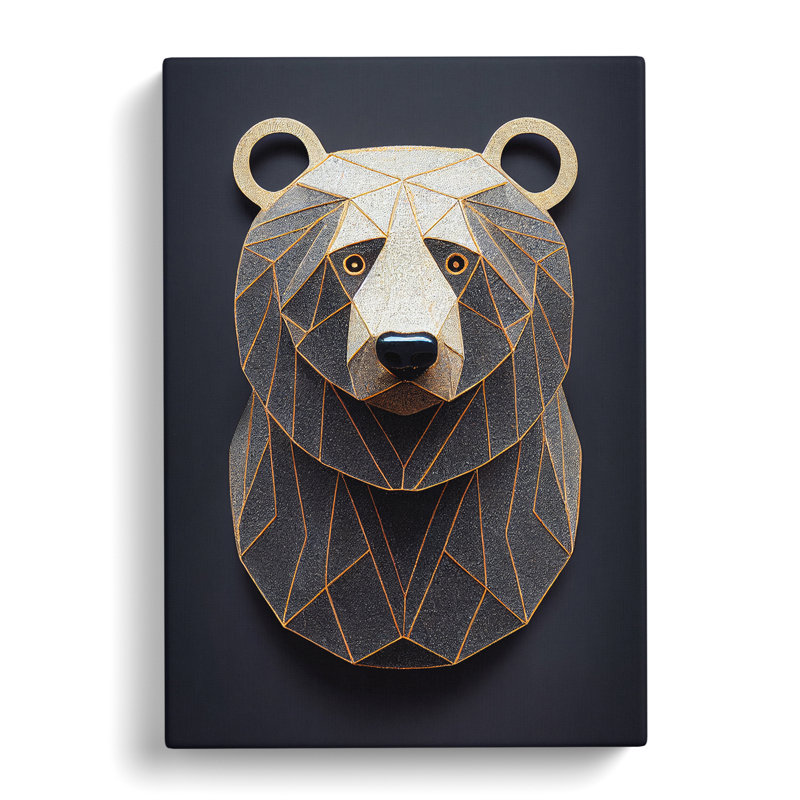 Eye Catching Bear - Wrapped Canvas, 50cm H x 35cm W x 3cm D