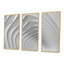 Fractal Bulgy White 3D Waves - Ensemble de 3 toiles abstraites encadrées-2043105797-2043105793
