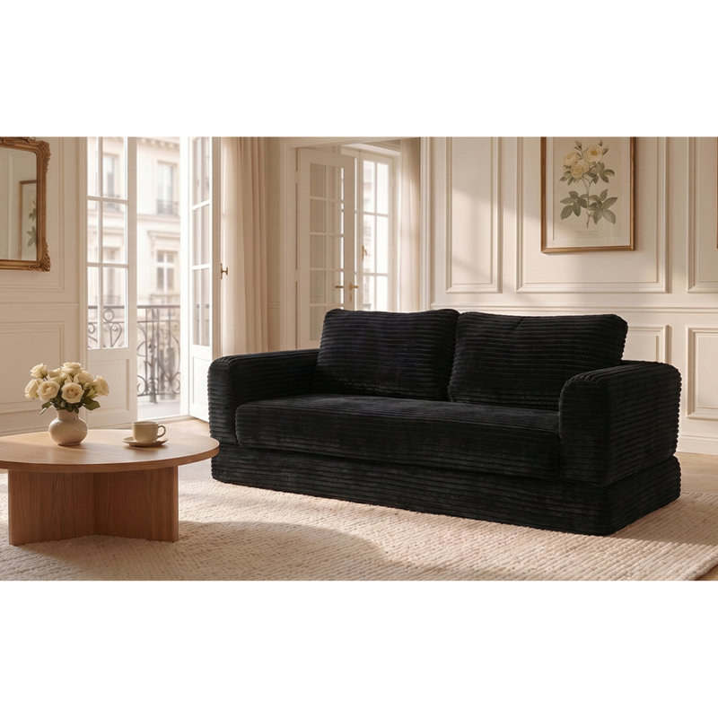 Canapé-lit pliable en velours côtelé de 140 cm (55 pouces), canapé moderne pour la maison