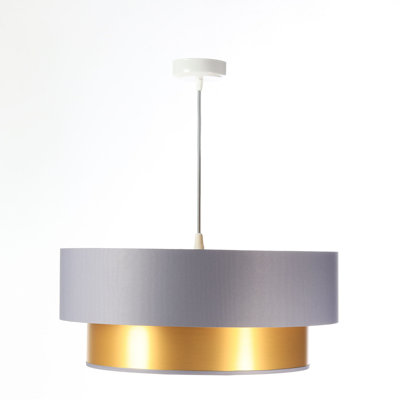 Braeville 1 - Light Silver Drum Pendant