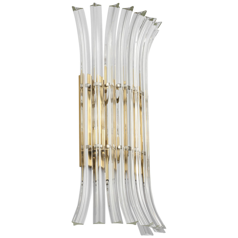 AERIN Rhine 21" Sconce with Crystal, Hand-Rubbed Antique Brass
